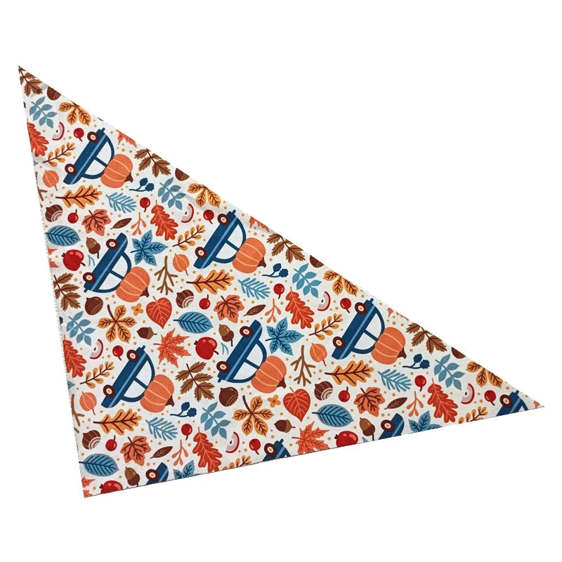 10Pcs Dog Bandana Set – Fruits, Plaid, Paw & Snowman Triangle Scarves for Small, Medium & Large Dogs