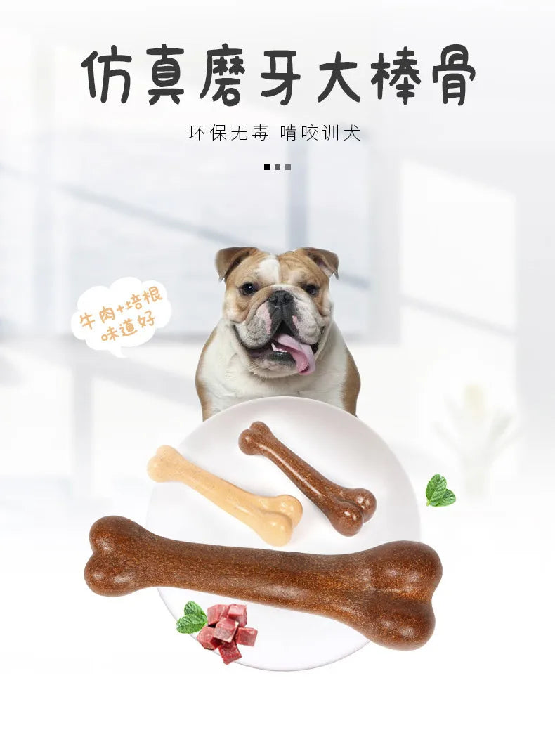 Nearly Indestructible Dog Bone Chew Toy – Natural Non-Toxic Anti-Bite Dental Toy for Small, Medium & Large Dogs