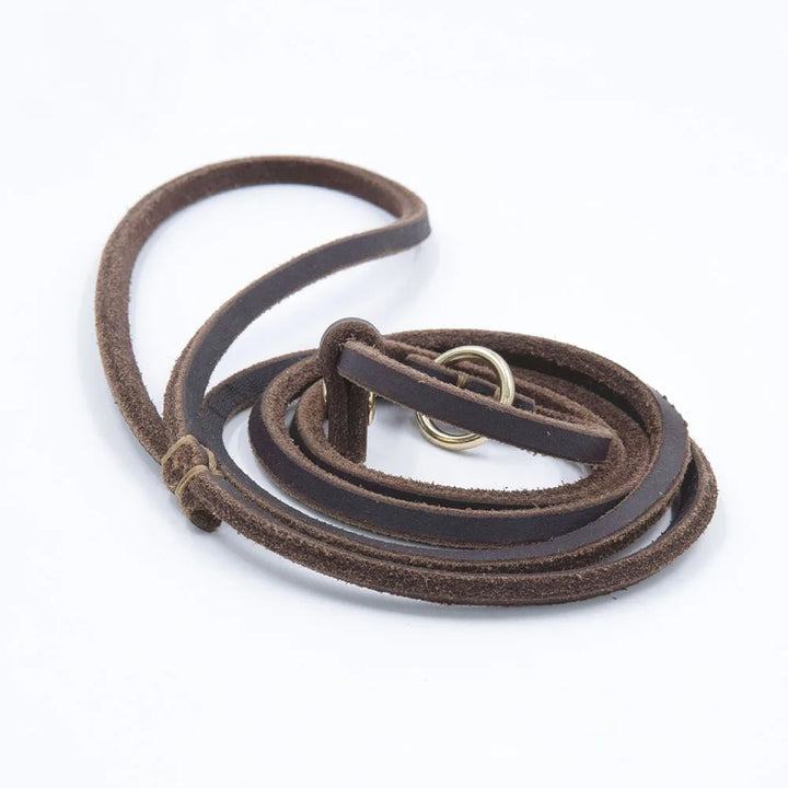 🐶 Soft Slim Genuine Leather Dog Slip Lead – No-Pull Training Control Leash for Small Dogs