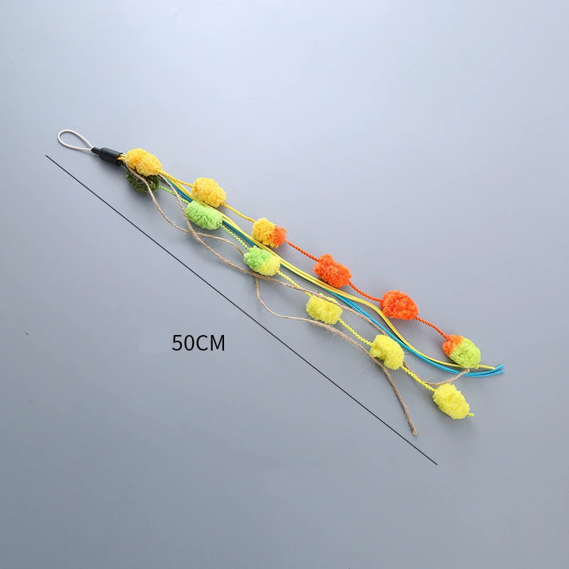 Plush Feather Bird Replacement Head for Cat Stick – Interactive Magic Wand with Bell