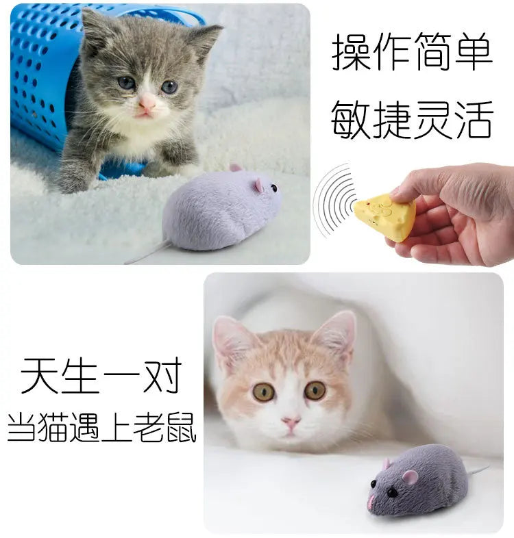 Electric RC Mouse Cat Toy – Remote Control Infrared Moving Rat for Interactive Pet Play & Pranks