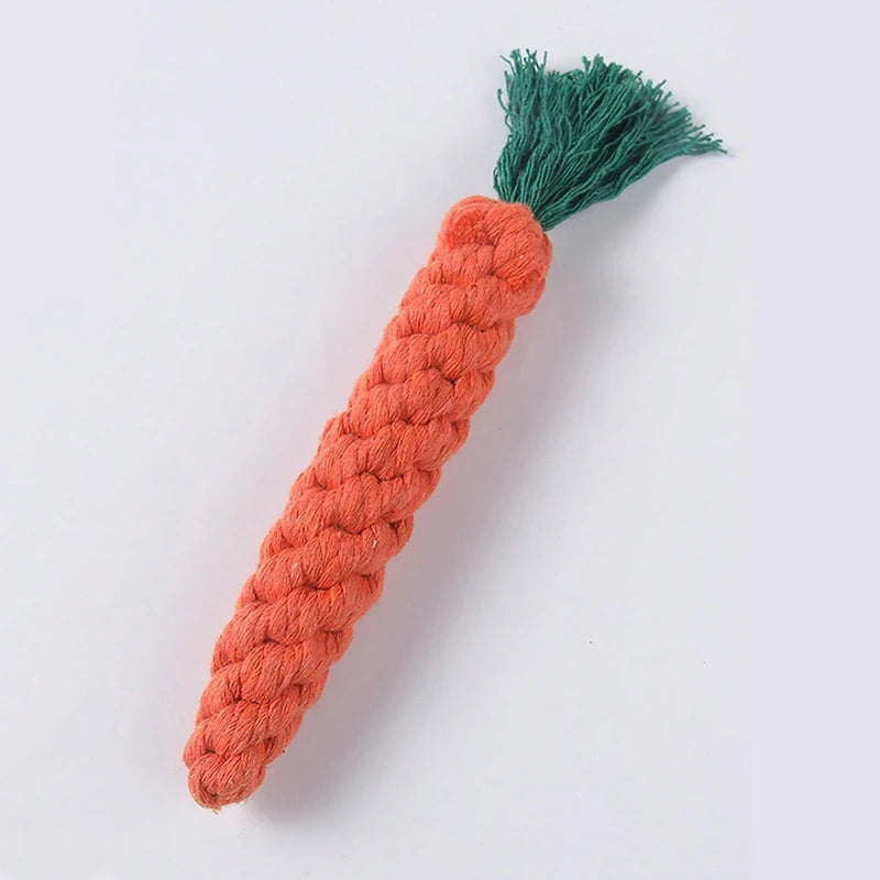 Hand-Woven Cotton Rope Animal Toy – Durable Knot Chew Toy for Small & Medium Dogs