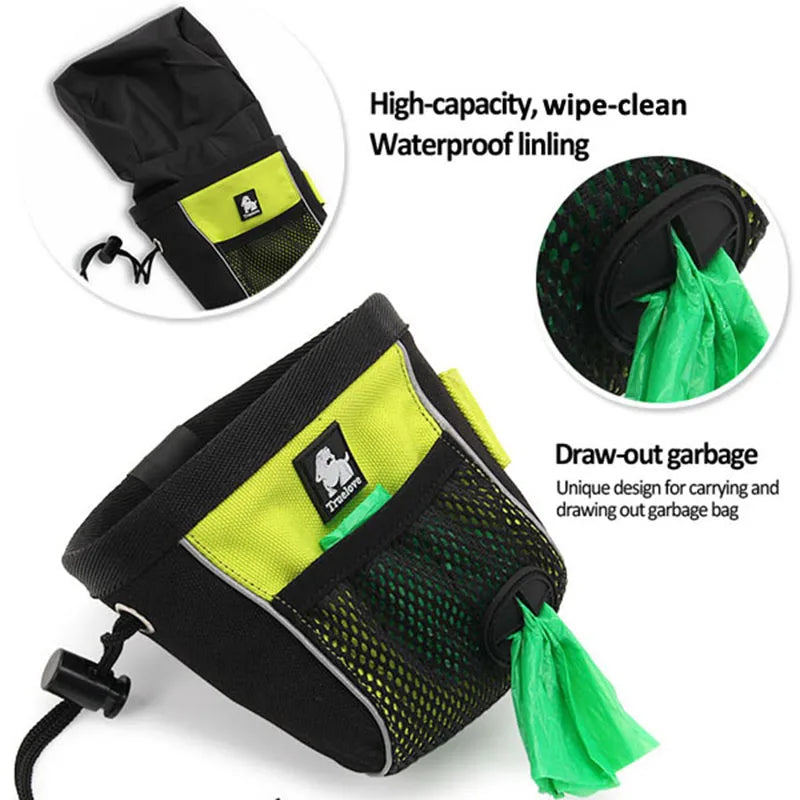 Truelove Pet Treat Training Bag – Waterproof, High Capacity Snack Pouch with Drawstring & Waste Bag Dispenser for Outdoor Use (TLT2051)