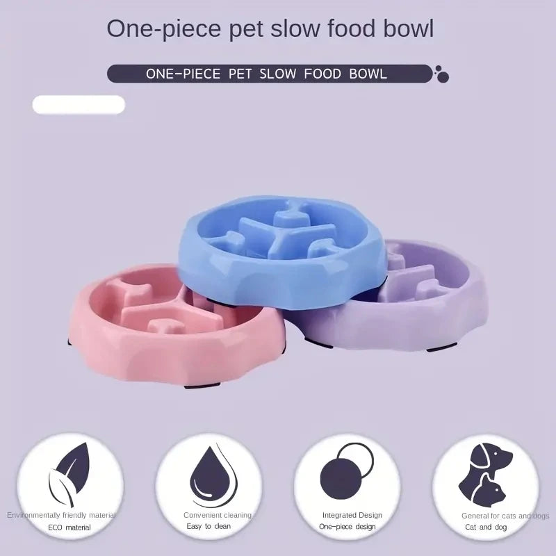 Colorful Slow Feeder Bowl for Cats & Dogs – Anti-Choking Puzzle Food Bowl for Anxiety Relief & Healthy Eating