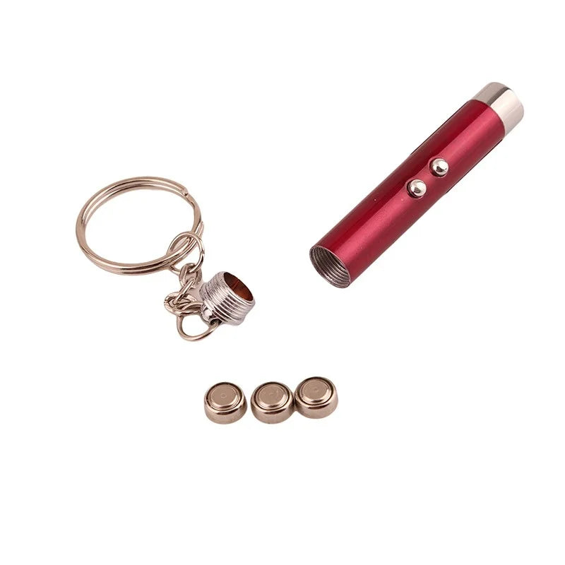 2-in-1 Mini Red Light Laser Pointer LED Torch – Cat & Dog Training Interactive Pet Toy Pen