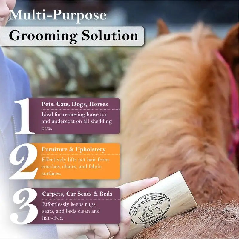 SleekEZ Horse (Dog) Shedding & Grooming Brush – All Hair Types