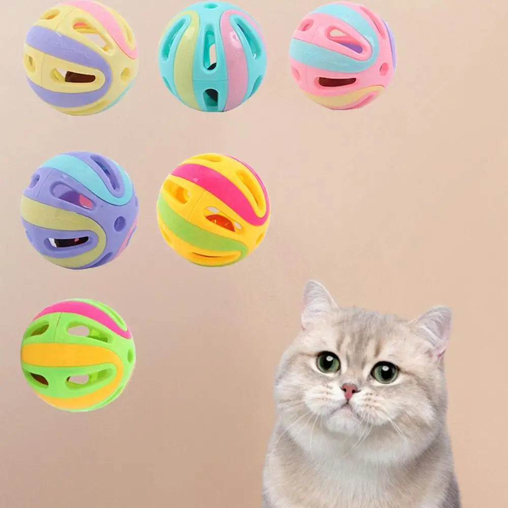 Cat Jingle Ball Toy with Bell – Interactive Hollow Pounce & Chase Toy for Kittens
