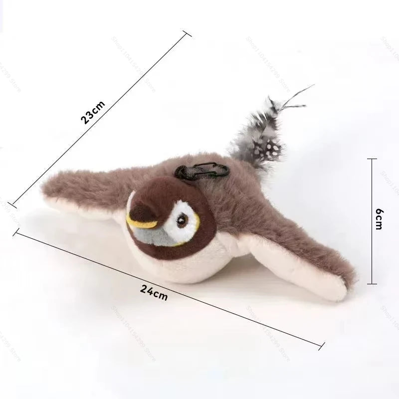 Rechargeable Flying Bird Cat Toy – Chirping & Flapping