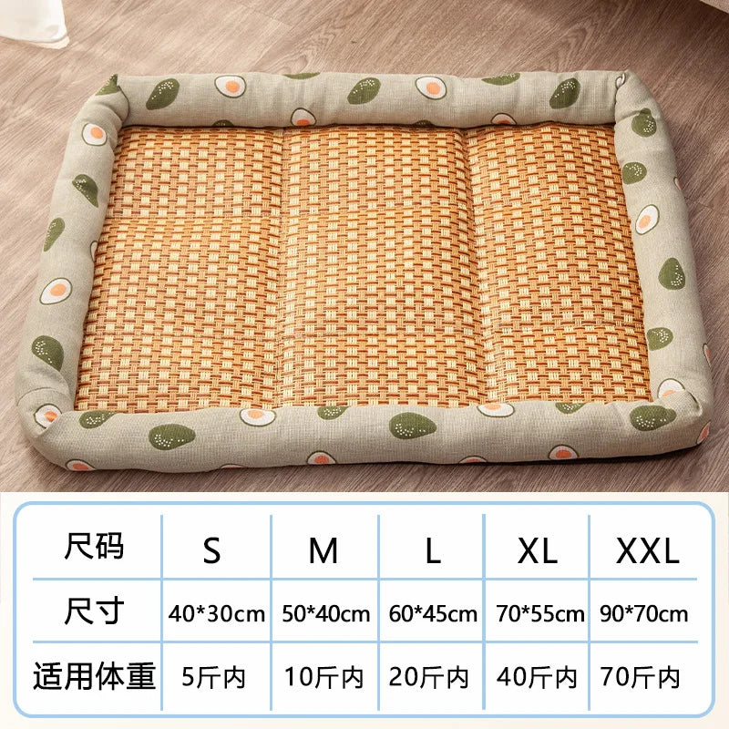 Summer Pet Cooling Mat – Lightweight Breathable Rattan Ice Nest Bed for Cats, Small Dogs & Small Animals