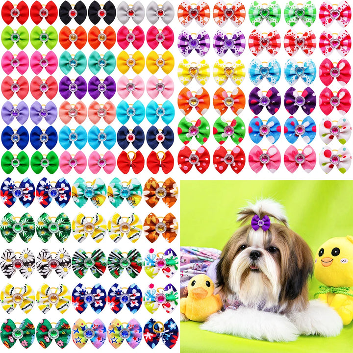 Dog Hair Bows 🎀 20pcs Summer Diamond Grooming Acce
