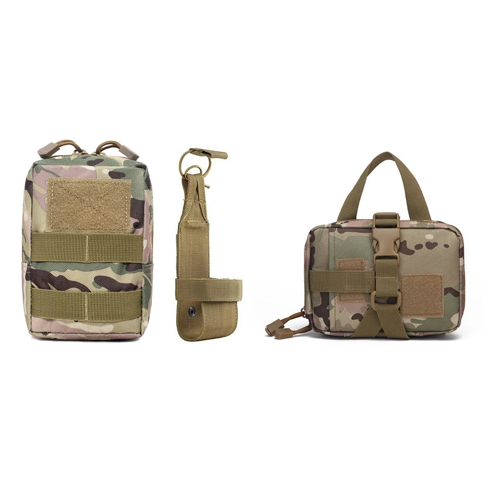 🎒 3Pcs Dog Tactical Bags Set – Molle Pouches & Bottle Holder for Harness Vests 🐾