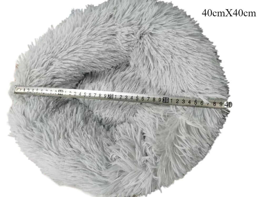 Home Plush Pet Nest – Warm Detachable & Washable Round Cat & Dog Bed