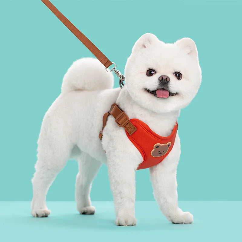 🐾 Breathable Pet Dog Harness & Leash Set – For Small & Medium Dogs & Cats