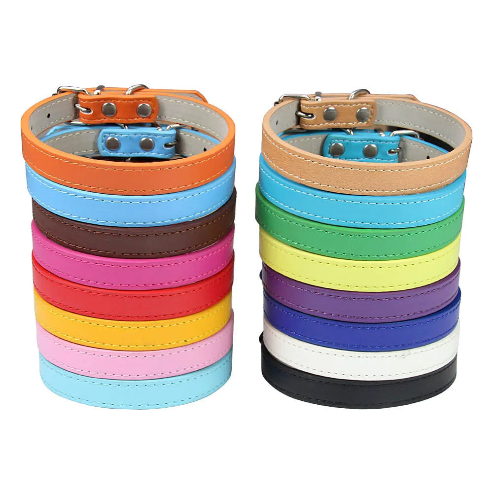 Soft Leather Adjustable Dog Collar – Safe & Stylish for Dogs and Cats