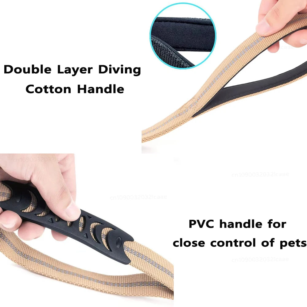 Heavy Duty Bungee Tactical Dog Leash – 2 Padded Handles, Shock-Absorbing Lead