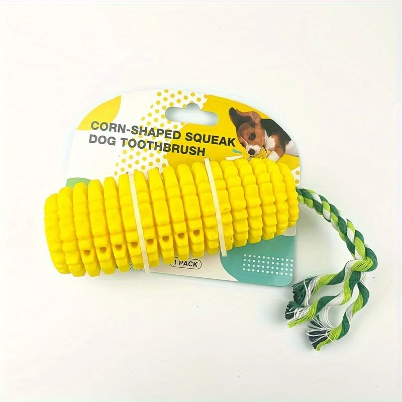 Corn Dog Chew Toys – Toothbrush Style for Aggressive Chewers, Teeth Cleaning & Interactive Play (Medium/Large Breeds)