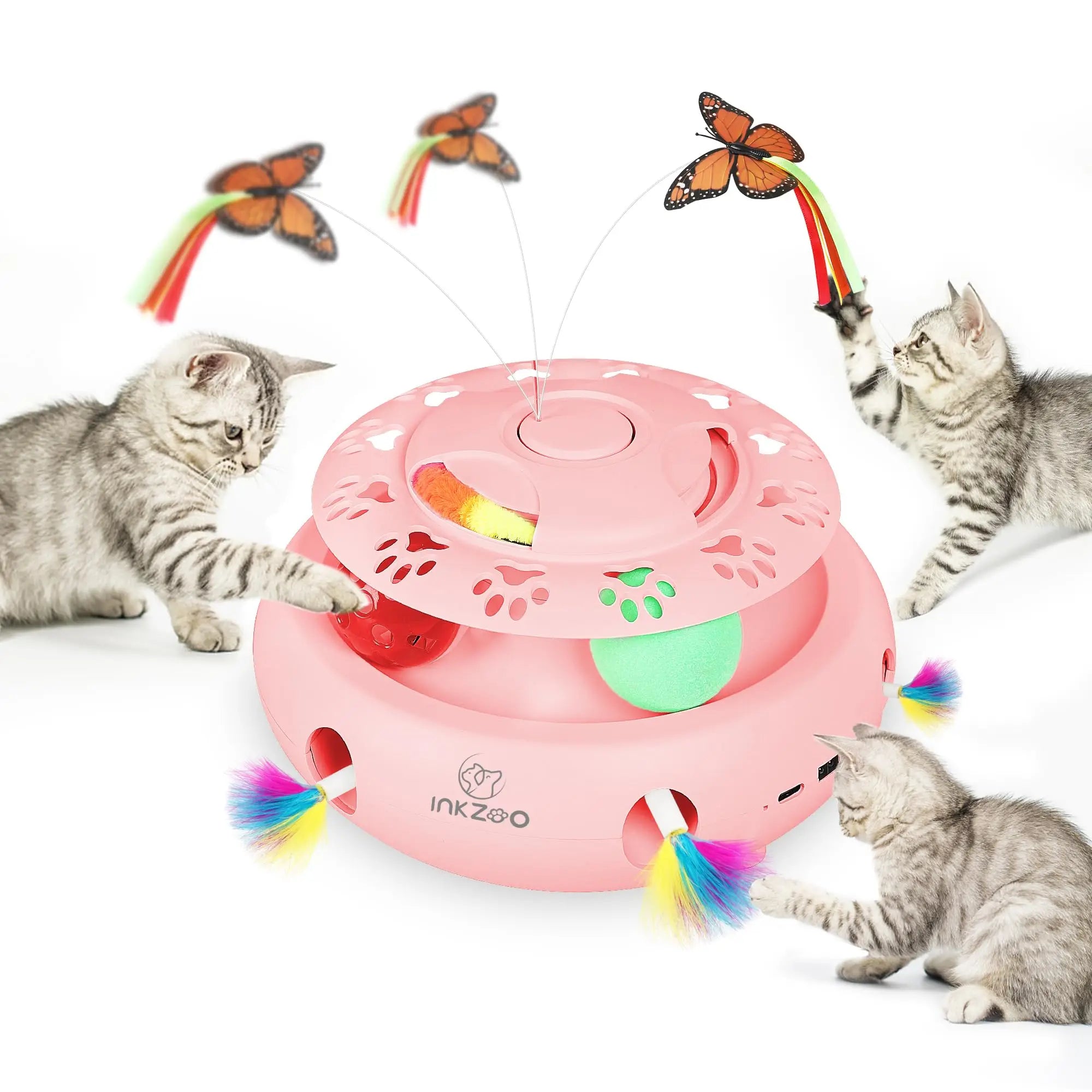 INKZOO 7-Hole Interactive Cat Toy – Automatic Mice Whack-A-Mole for Cats & Kittens