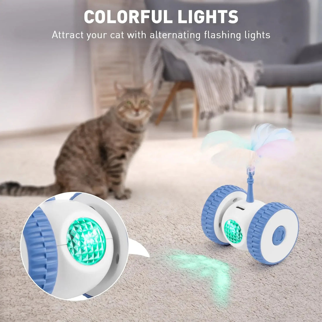 Smart Sensing Feather Cat Toy – USB Rechargeable