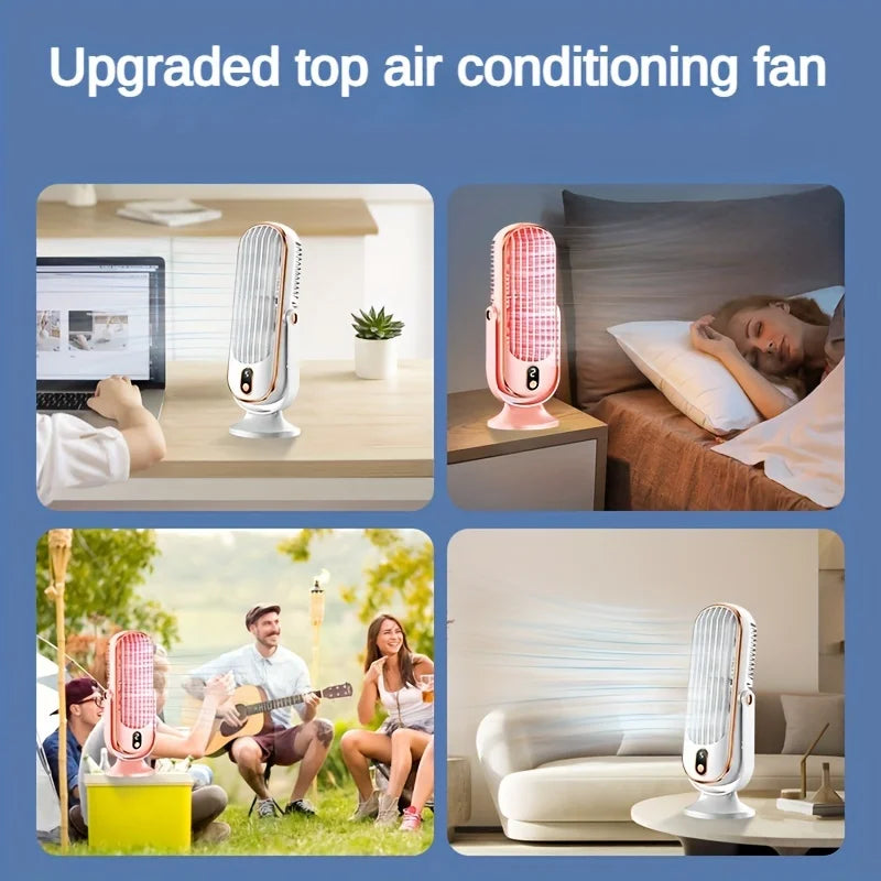 ❄️ 1PC Portable Air Conditioning Fan – 5-Speed Air Cooler with Large Battery, Dual Electric Motors, 720° Surround Cooling