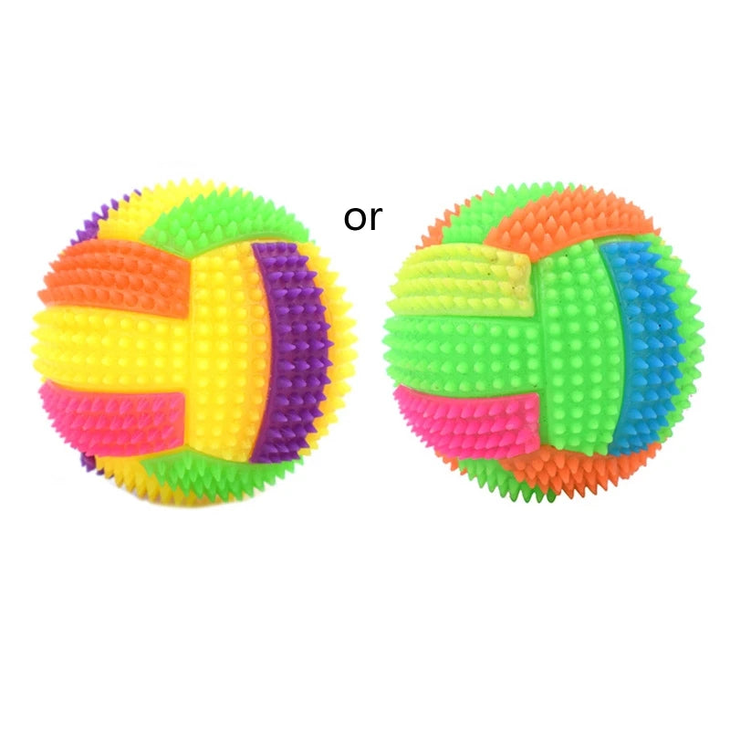 Squeaky Glowing Dog Chew Ball – Non-Toxic Rubber Toy for Small to Large Dogs, Teeth Cleaning & Boredom Relief