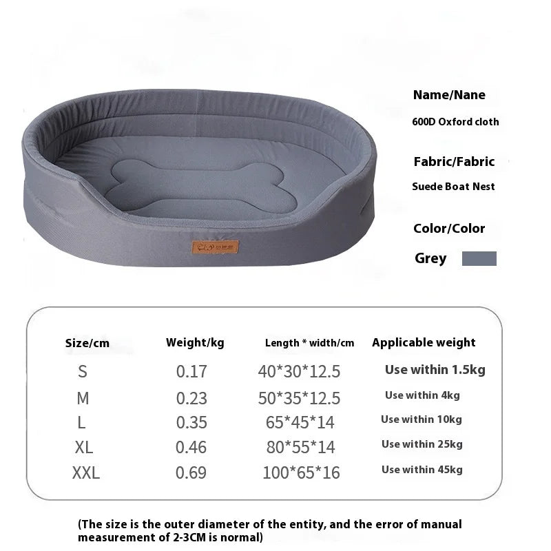 Square Waterproof Dog Bed for Large Dogs – Washable Custom Pet Sofa with Removable Inner Pad