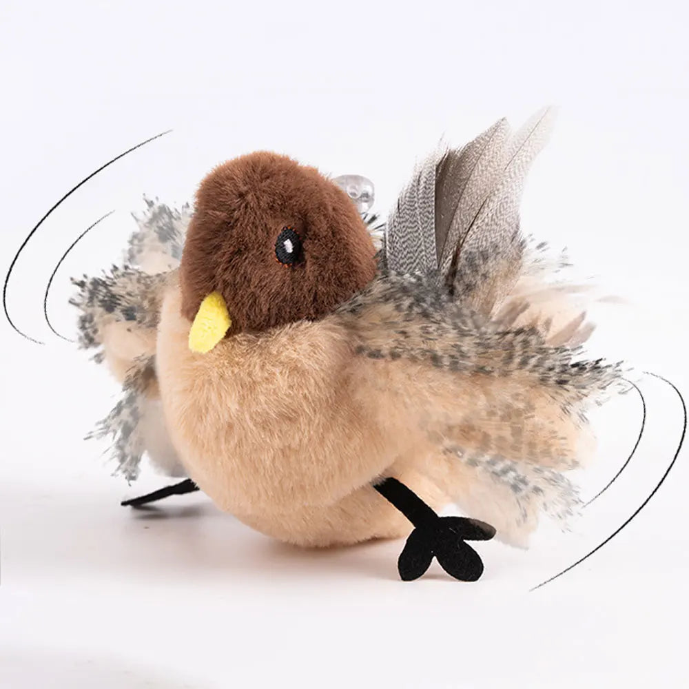 Remote Control Flying Bird Cat Toy – Interactive Catnip Sparrow with Flapping Wings & Chirping Sounds