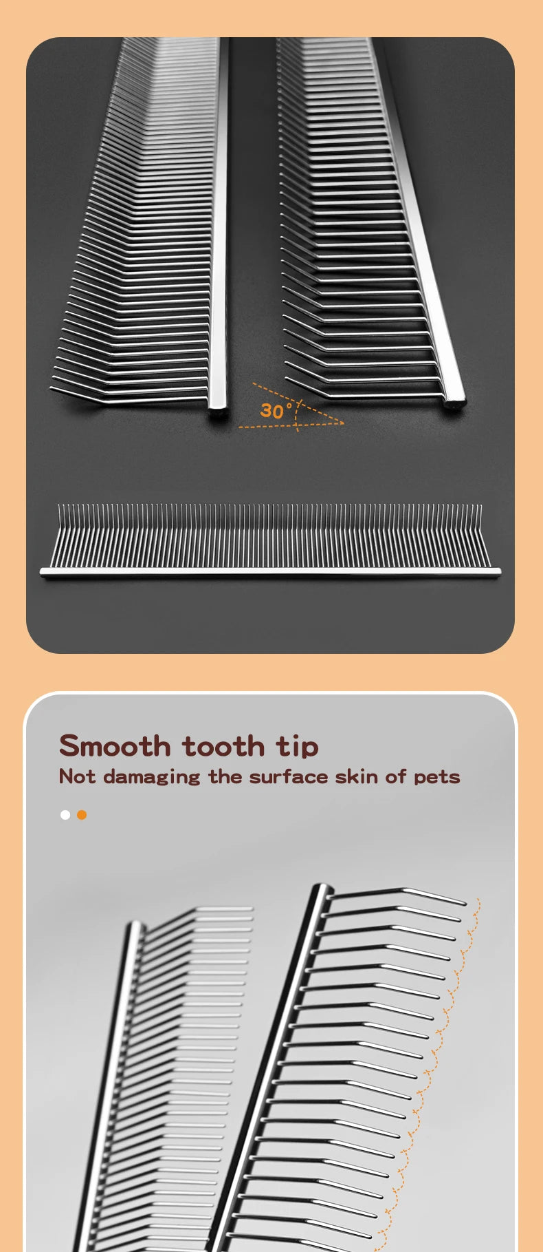 Curved Hook Pet Grooming Comb – Deep Deshedding & Fluffing Tool with Curved Teeth for Dogs & Cats