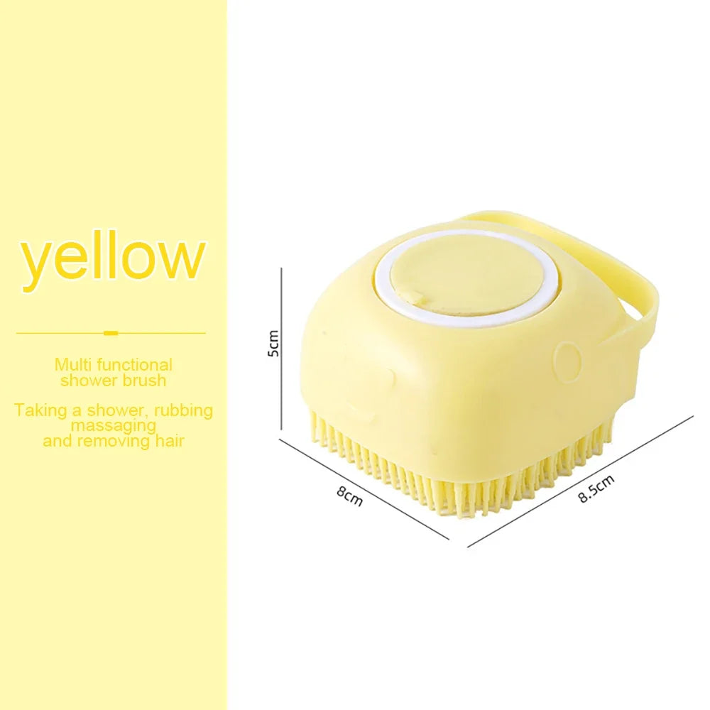 Soft Silicone Pet Bath Massage Brush – Multifunctional Grooming Tool for Dogs & Cats