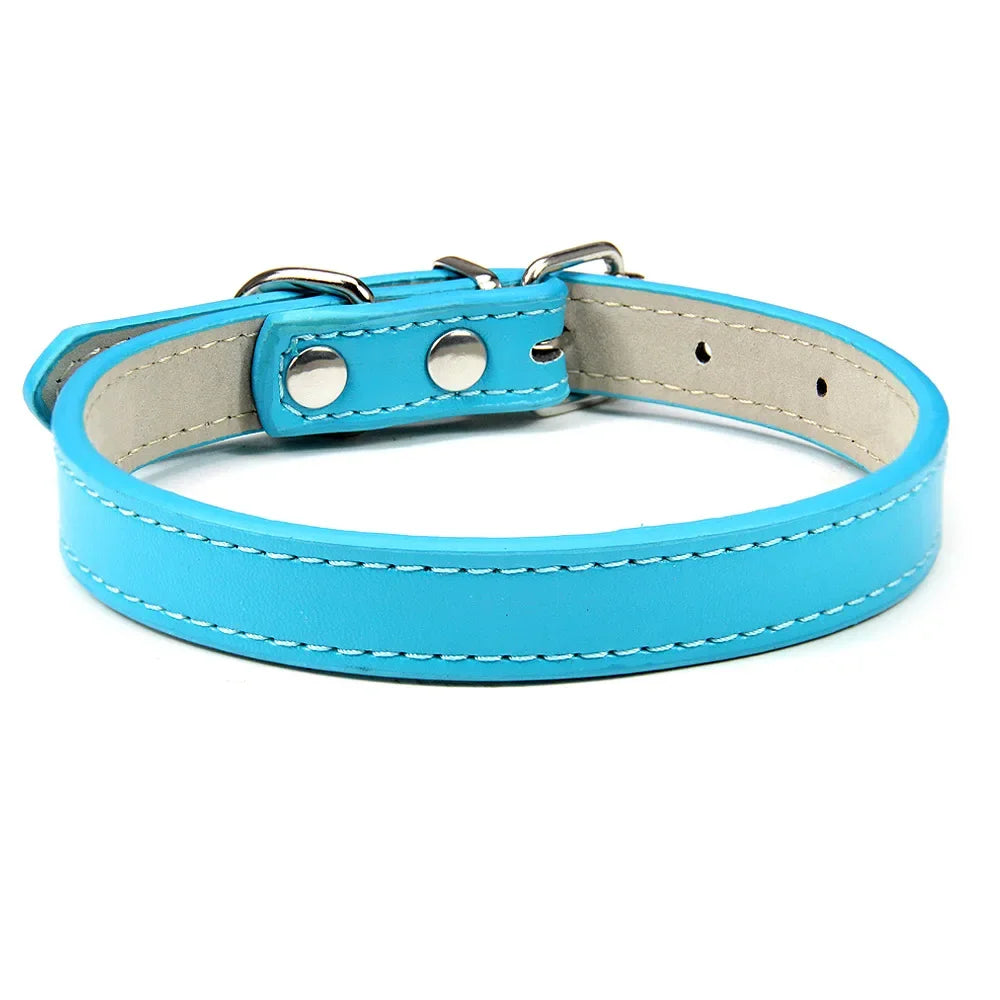 Soft Leather Adjustable Dog Collar – Safe & Stylish for Dogs and Cats
