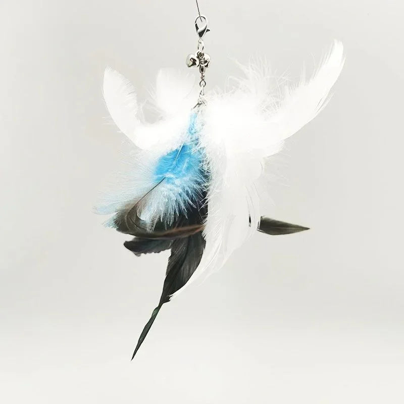 Hands-Free Cat Wand Toy with Feather & Bell – Suction Cup Interactive Toy for Kittens & Cats