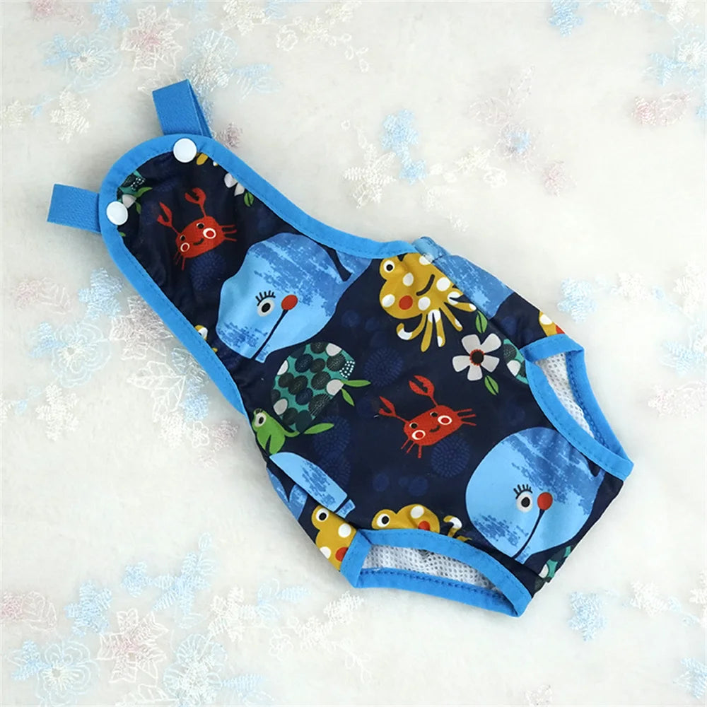 Cartoon Print Female Dog Diaper Shorts – Cute Puppy Physiological Pants