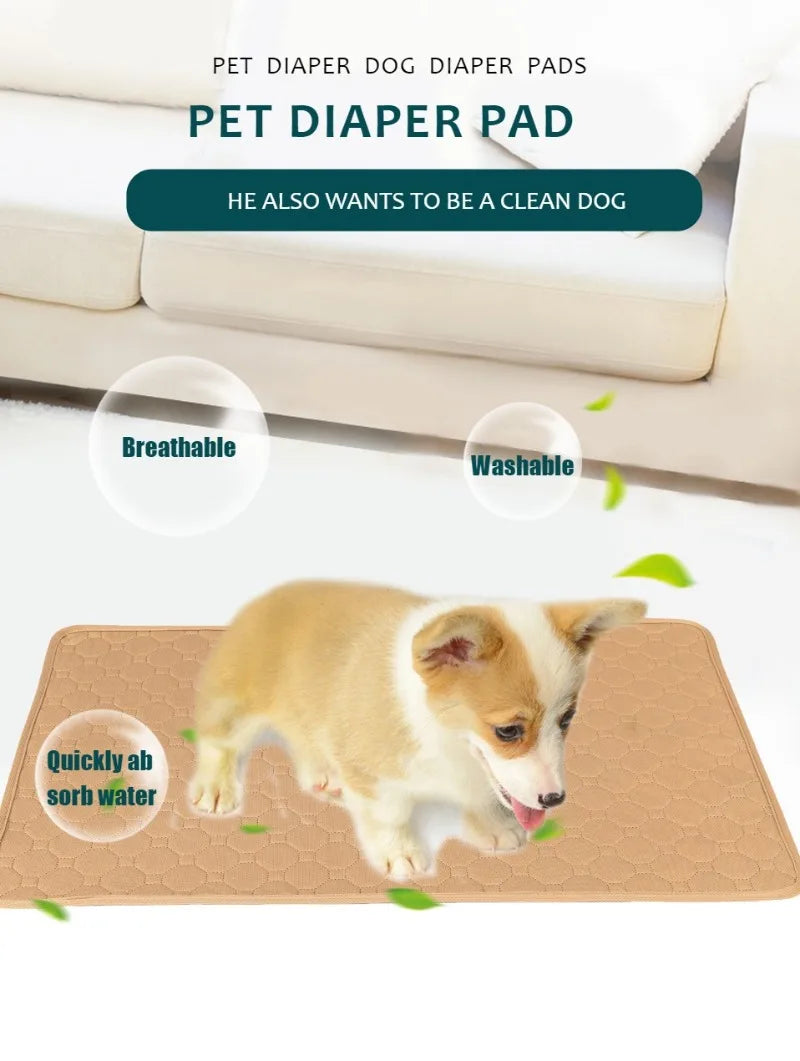 Reusable Dog Pee Pad Blanket – Washable Absorbent Puppy Training Pad & Pet Bed Urine Mat for Car Seat Protection