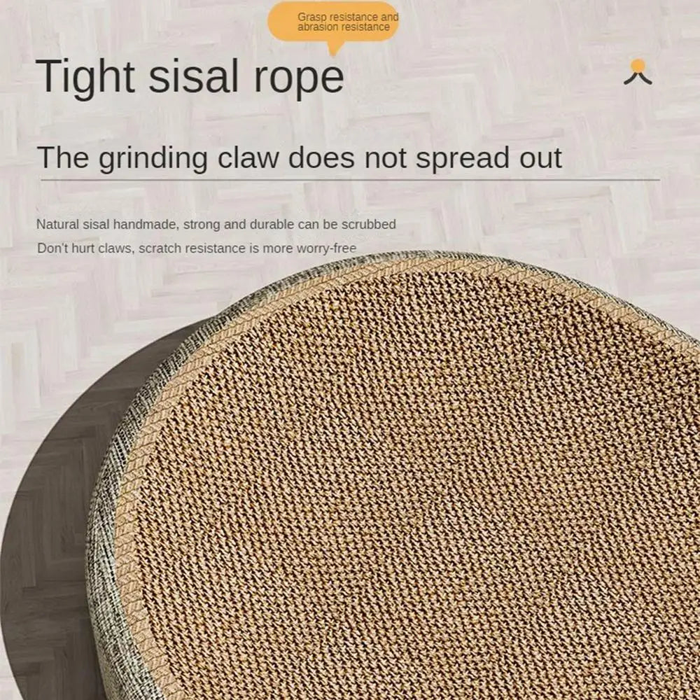 Oval Cat Scratch Pad Bed – Sisal Scratching Mat & Cozy Sleeping Nest
