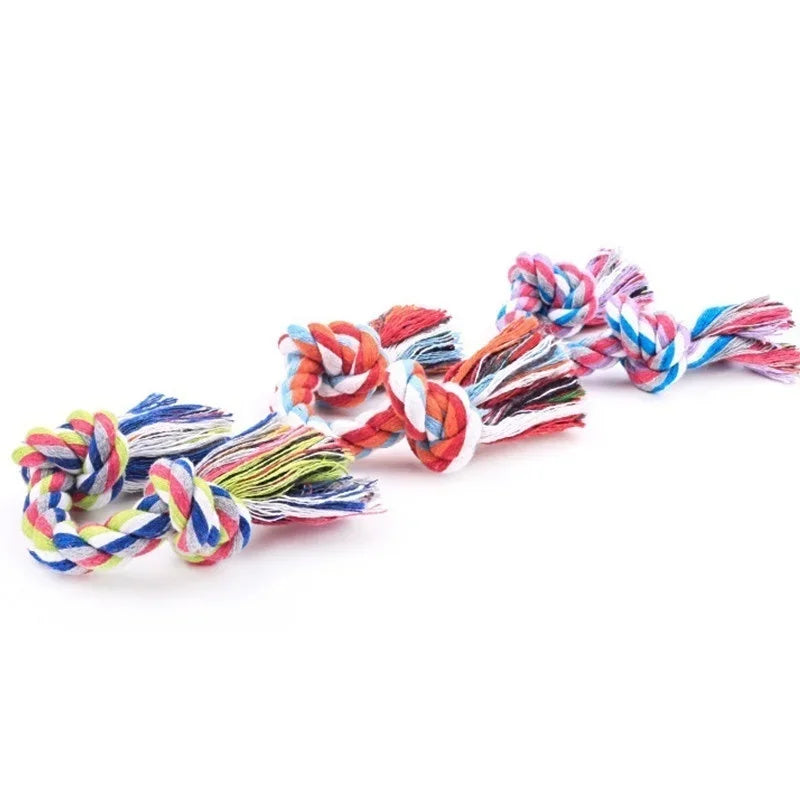 Colorful Double Knot Dog Toy – Durable Chew & Training 🐾🌈