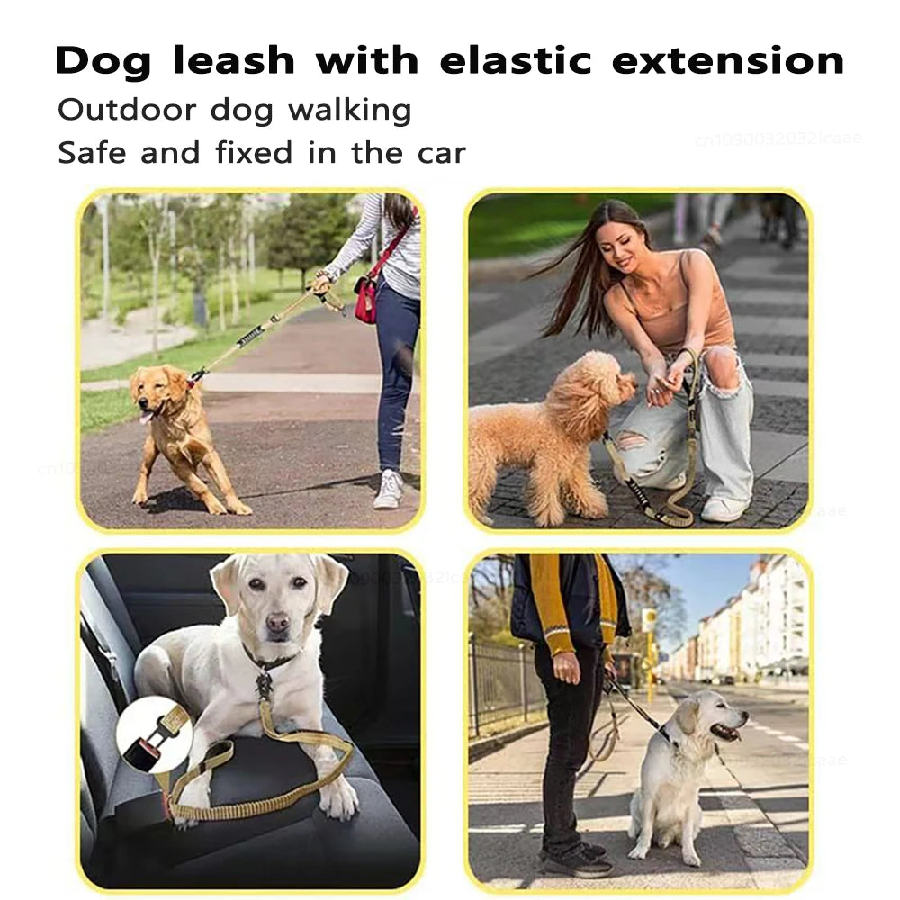Heavy Duty Bungee Tactical Dog Leash – 2 Padded Handles, Shock-Absorbing Lead