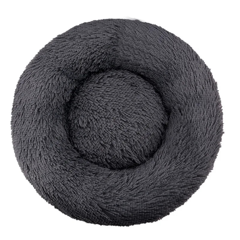 Round Plush Dog Bed – Winter Warm Washable Cat & Dog Basket Bed for Small, Medium & Large Pets