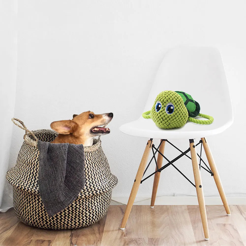 Bite-Resistant Squeaky Dog Plush Toy – Shark, Turtle, Fish Chew Toys for Puppies and Dogs