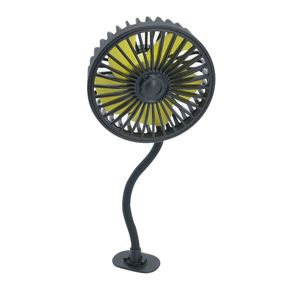 Car Air Cooling Fan – USB Powered Back Seat Fan with 3-Speed Wind Adjustment & 5 ABS Fan Blades