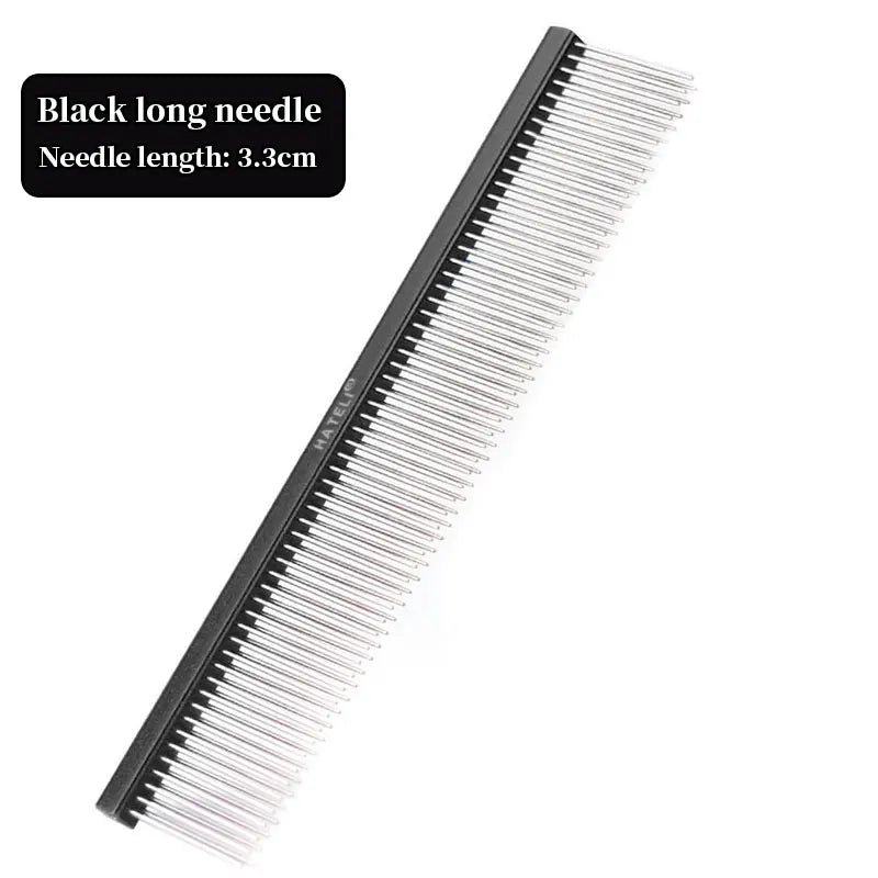 Double Row Dog & Cat Grooming Comb – Stainless Steel Pet Hairbrush for Shedding & Styling