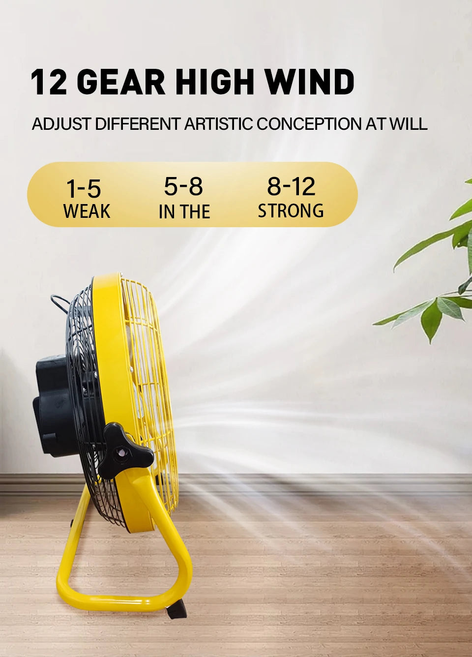 14 Inch Portable Rechargeable Table Fan with Solar Panel Powered and AC Charger Dual Input for Household, Camping, Fishing