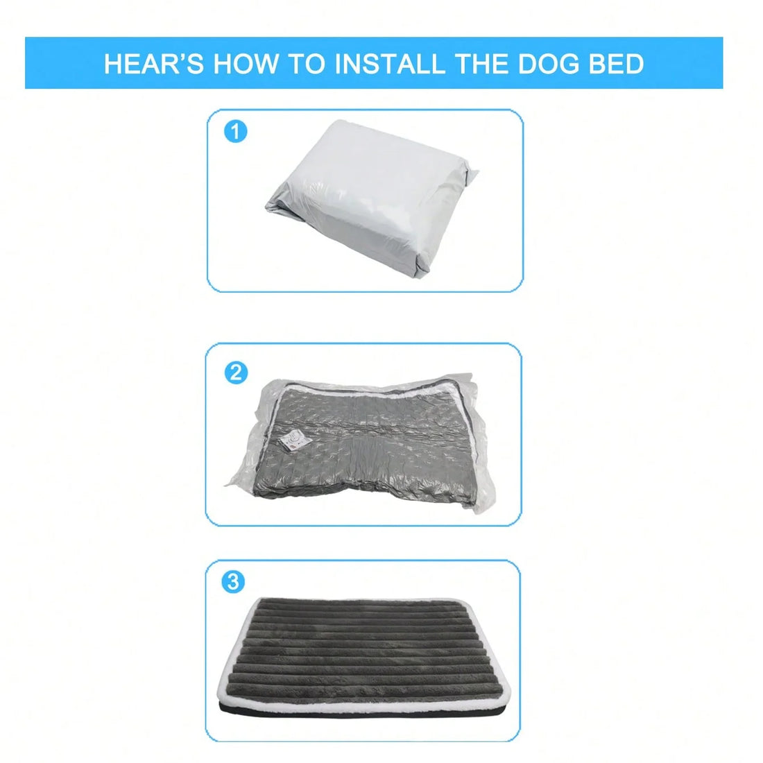 Orthopedic Plush Dog Bed with Non-Slip Bottom & Removable Washable Cover – All Sizes