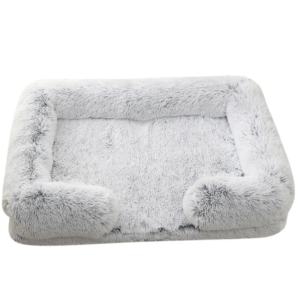 Half Surround Dog Bed Soft Square Pet Cat Sofa Full Filling Medium Pet Dog Kennel Plush Cat Cushion House
