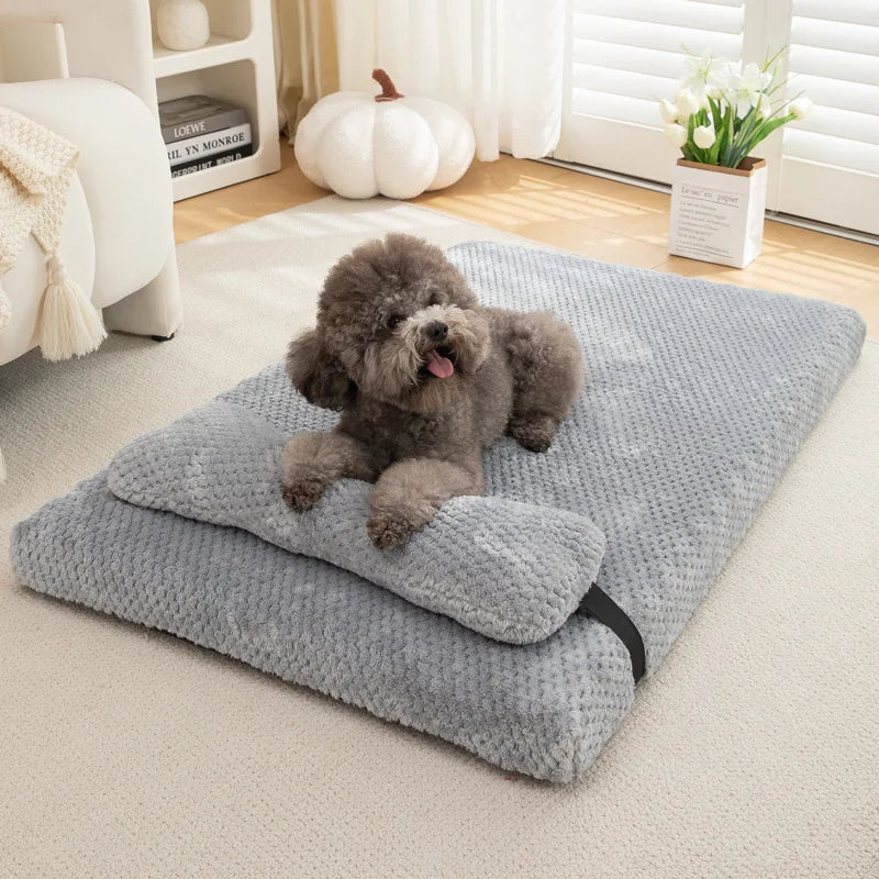 Warm Calming Dog Bed with Pillow