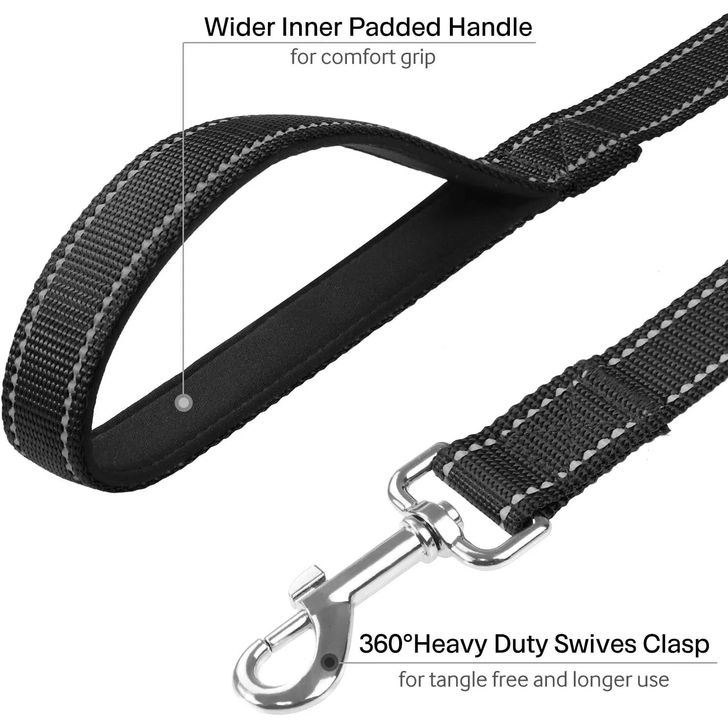 Reflective Dog Leash with Soft Padded Handle – High-Visibility Training Lead