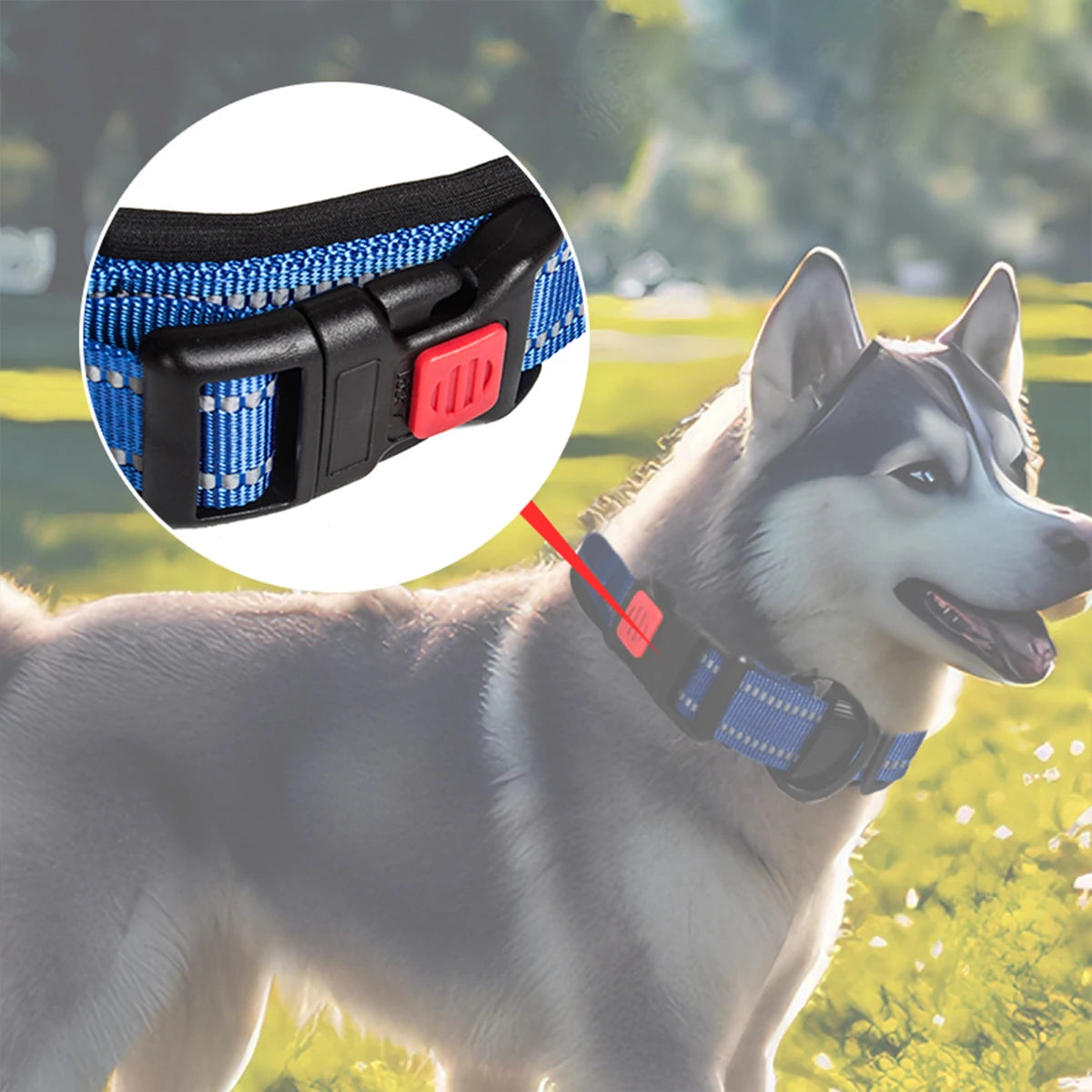 Reflective Adjustable Dog Collar – Soft Foam Neck, Colorful & Fashionable, for Small, Medium & Large Dogs