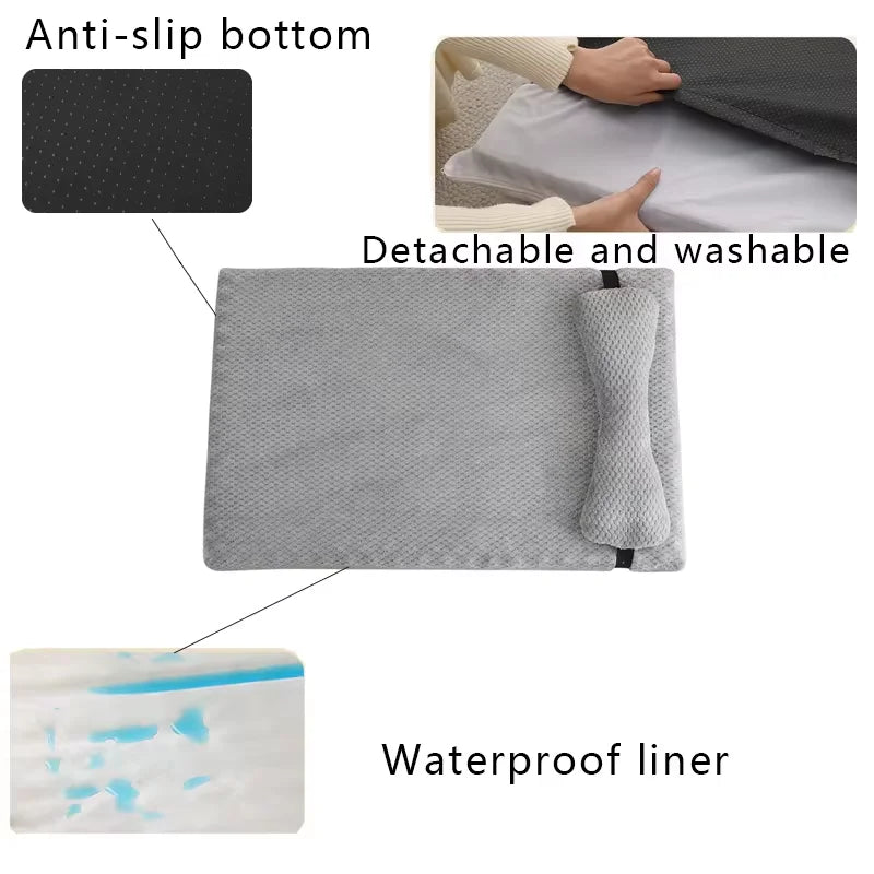 Warm Calming Dog Bed with Pillow