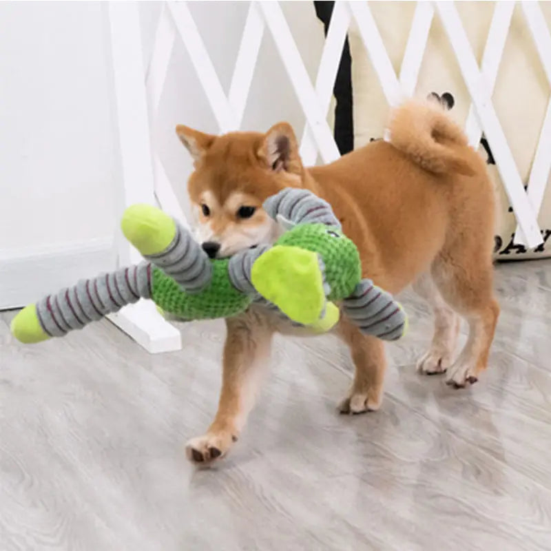 Indestructible Squeaky Plush Animal Dog Toy – Durable Chew & Dental Training Toy for Large Dogs