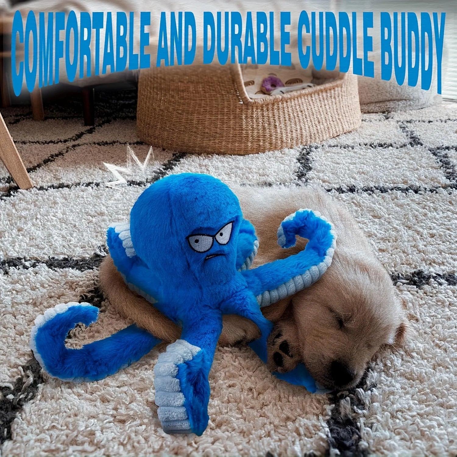 🐙 Octopus Pet Plush Toy – Squeaky & Bite-Resistant Chew Toy for Dogs & Cats