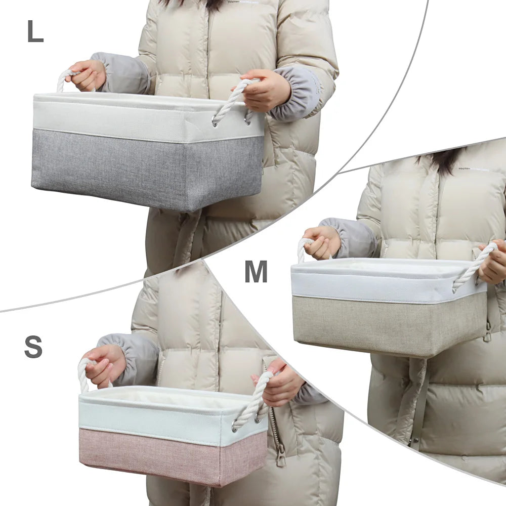 Dog Toy & Accessories Storage Basket – Organizer Bin for Pet Clothes, Leashes, Collars & Toys