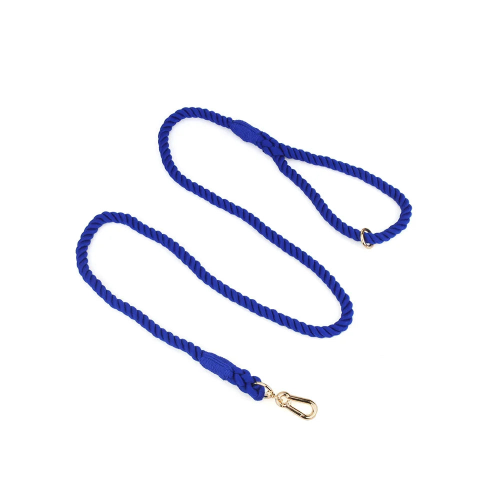 Hand-Woven Gradient Dog Leash – Multi-Function Cotton Rope Lead for Outdoor Walking & Training